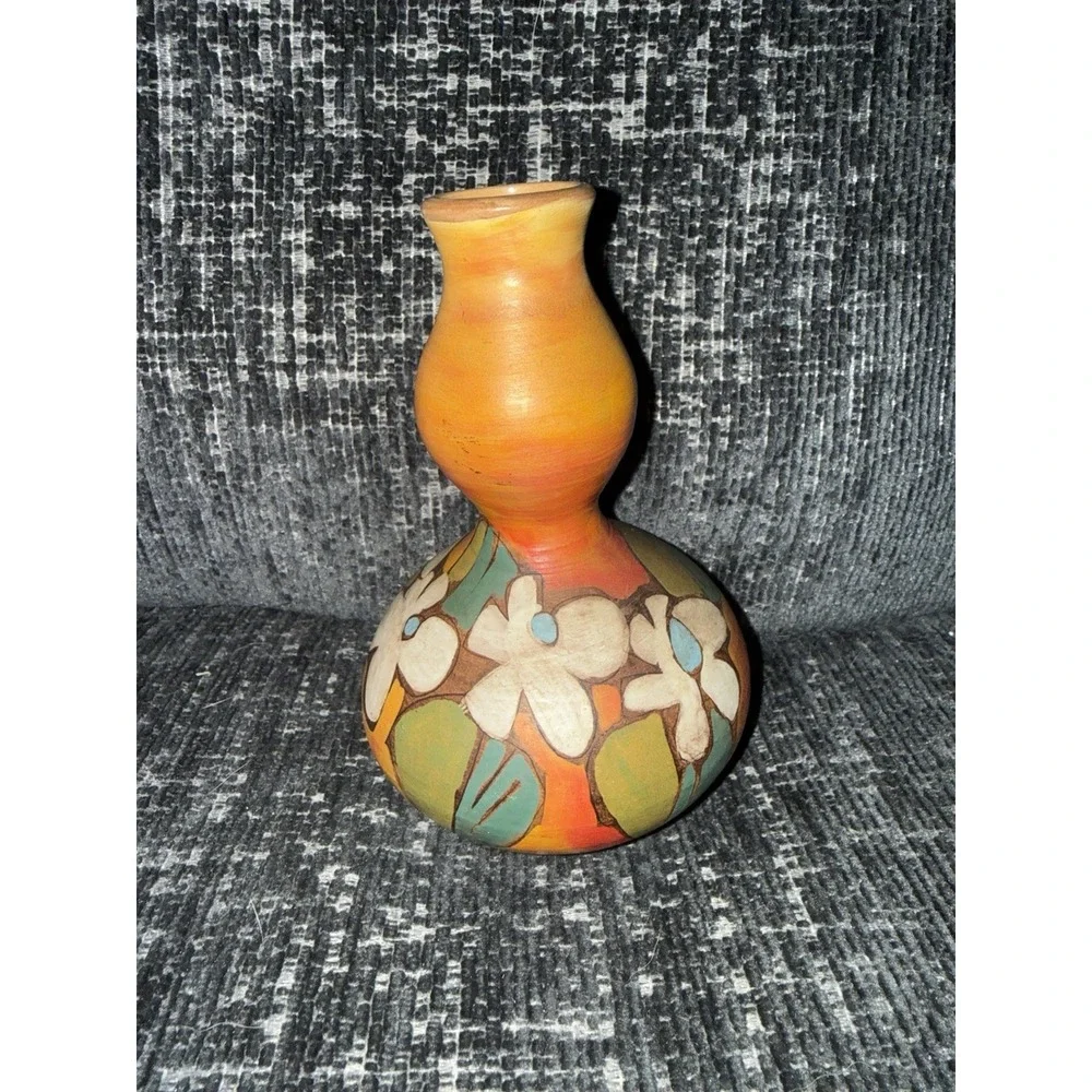 Collectable Vintage Mid Century Painted Design Valbruna Italy Jars Vase